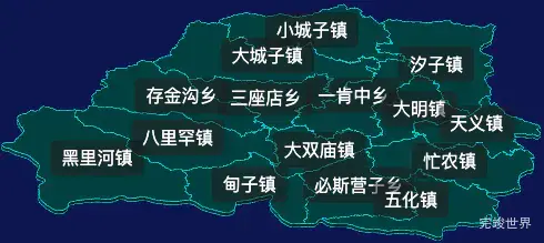 threejs赤峰市宁城县geoJson地图3d地图css2d标签